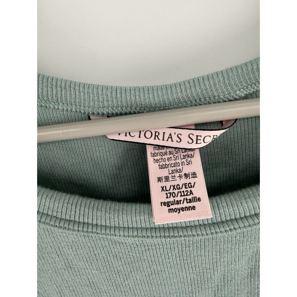 Victoria's Secret XL Crop Ribbed Modal Sleep/Lounge Tank Top Green Teal - Picture 3 of 10